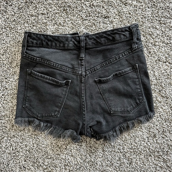 Mossimo Supply Co Black Grey Denim High Rise Shorts - Picture 3 of 4